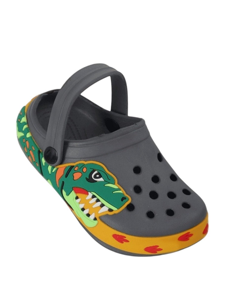 Go Wild with Grey Dino Clogs for Kids-Angle view