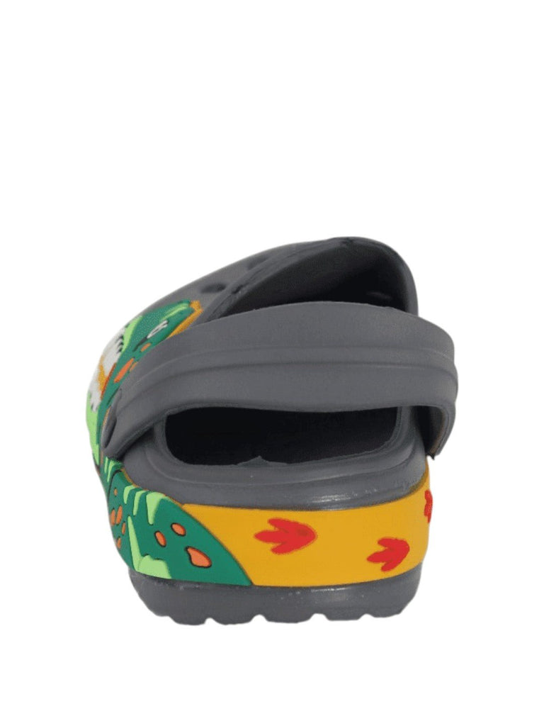 Go Wild with Grey Dino Clogs for Kids-Back