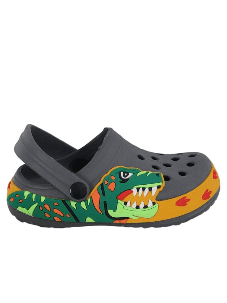 Go Wild with Grey Dino Clogs for Kids-Side view