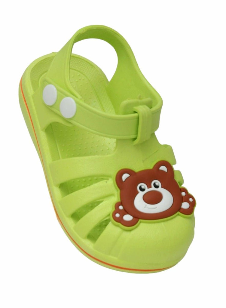  Angle view of Green Cute Teddy Bear Strap Sandals for Boys