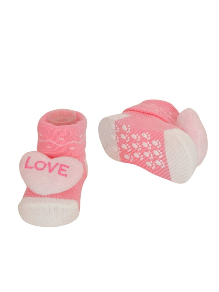 Heartfelt Love Baby Socks - Blush Pink Delight-Front  & Back View