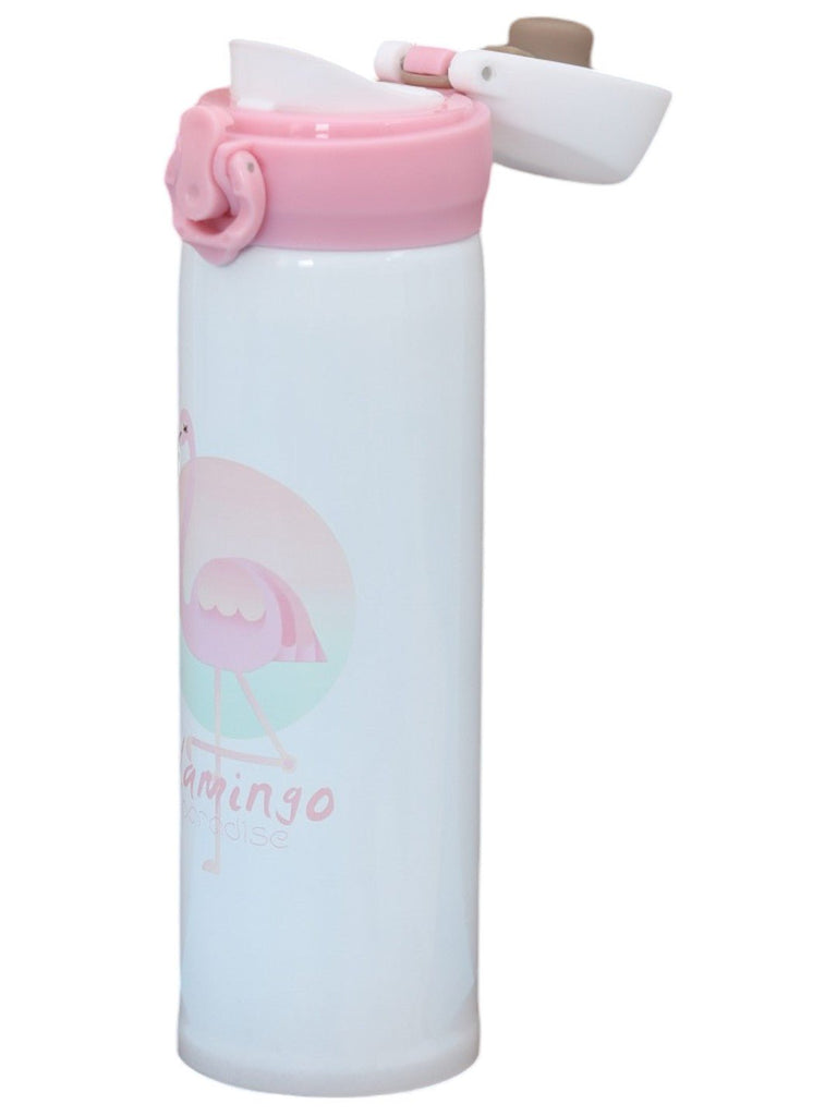 Hot & Cold Flamingo Thermos Flask, White - 500 ml-Side View