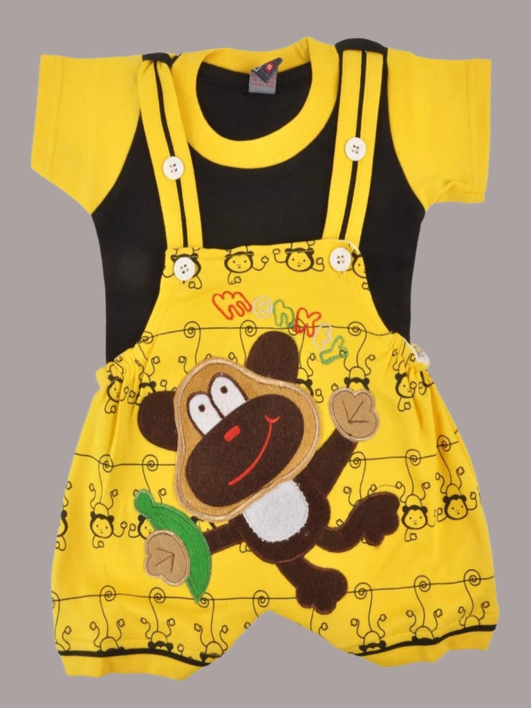 jaybeeClubBabyRomper-YellowMonkeyDesignwithBlackT-Shirtfullview