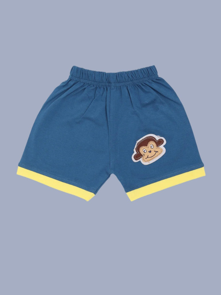 Back view of Boys’ Cartoon Chef Monkey T-Shirt – Yellow and Blue Playful Outfit.