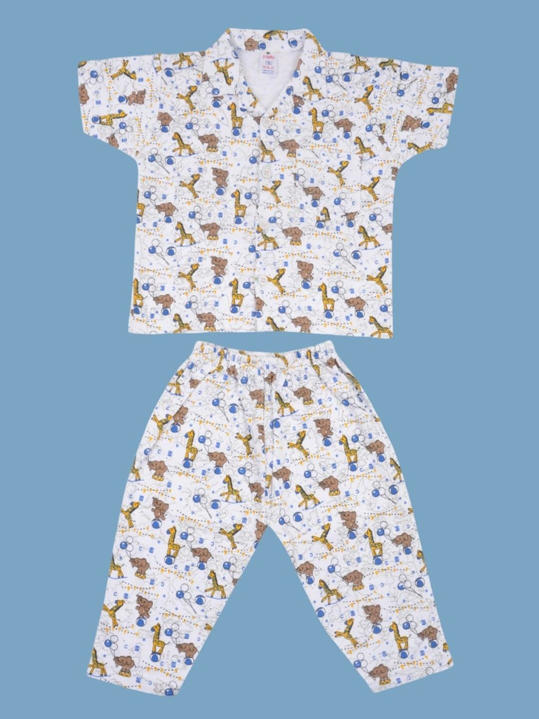 BoysCircusAnimalPrintShirtandPajamaSetlfrontview