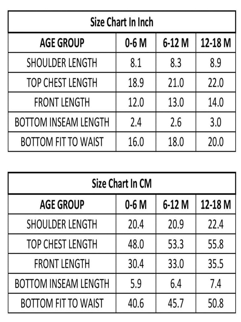 Jaybeeclothssizechart