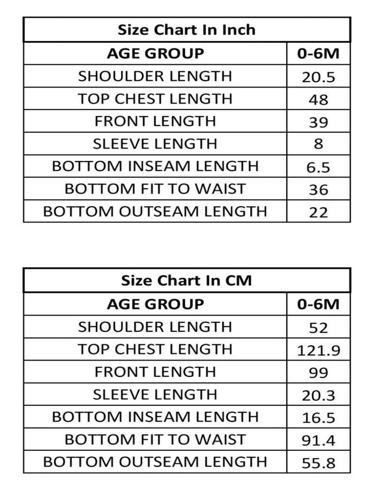 SIZE CHART FOR BABY BOYS GREEN ROMPER