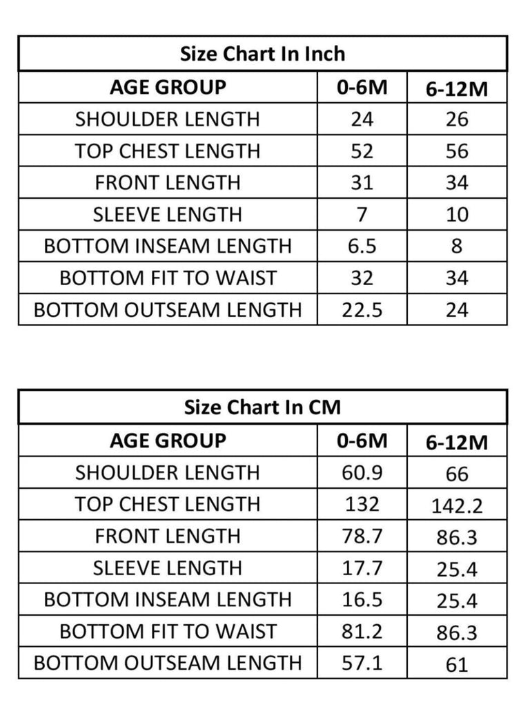 casual set size chart