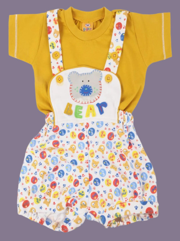 JaybeeBabyRomper-BearDesignwithYellowT-ShirtandColorfulPrintfullview.