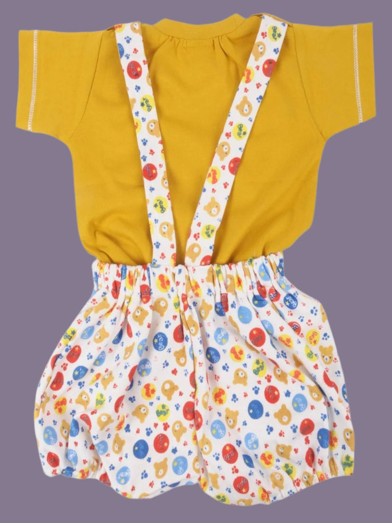 JaybeeBabyRomper-BearDesignwithYellowT-ShirtandColorfulPrintbackview