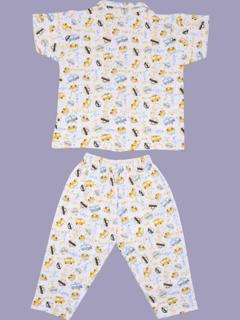 Boys_Yellow_and_Blue_Car_Print_Shirt_and_Pajama_Set_back_view