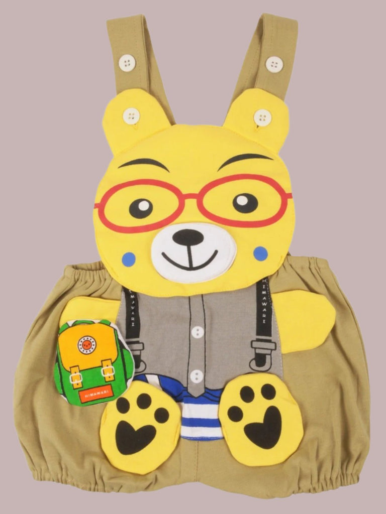 jaybeeClubBabydungaree-YellowBearDesignfrontview