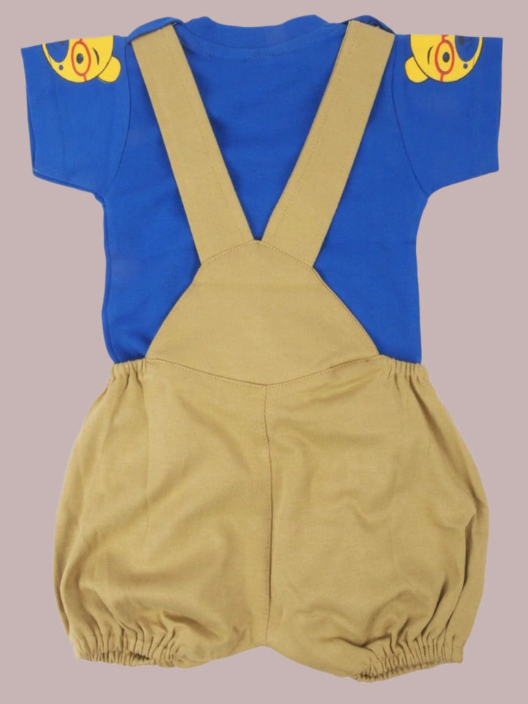 jaybeeClubBabydungaree-YellowBearDesignwithBlueT-shirt back