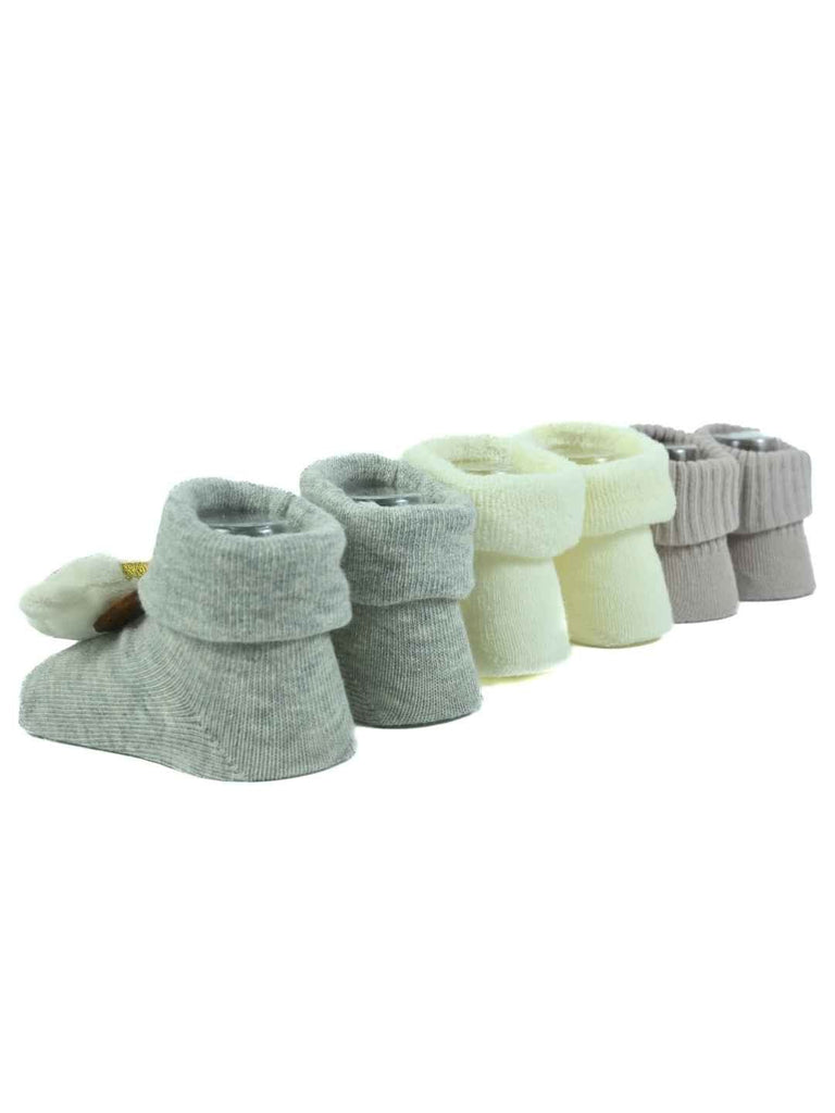 Joyful Jungle Baby Socks – Bunny, Giraffe & Sunshine-Themed Socks (3-Pack)-Back View