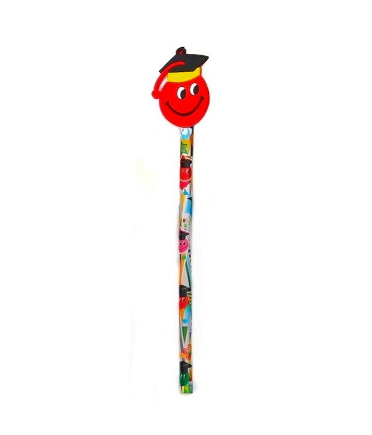 Single Red Smiley Pencil by Yellow Bee