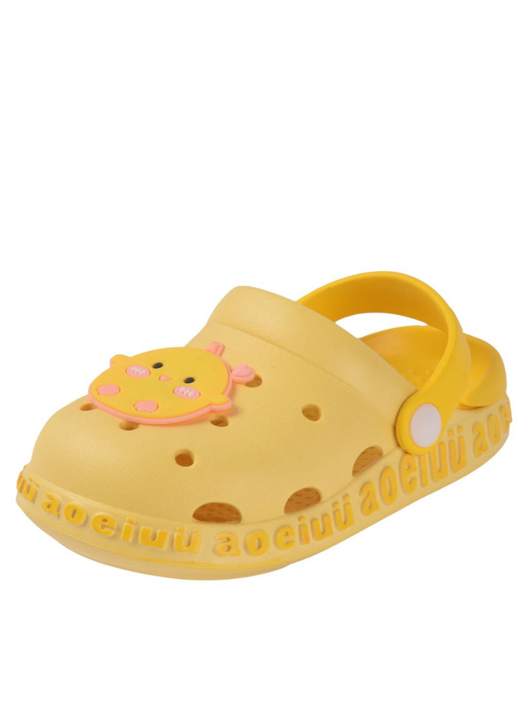 Joyful_Yellow_Duckling_Kids_Clogs_for_Girls- side angle view