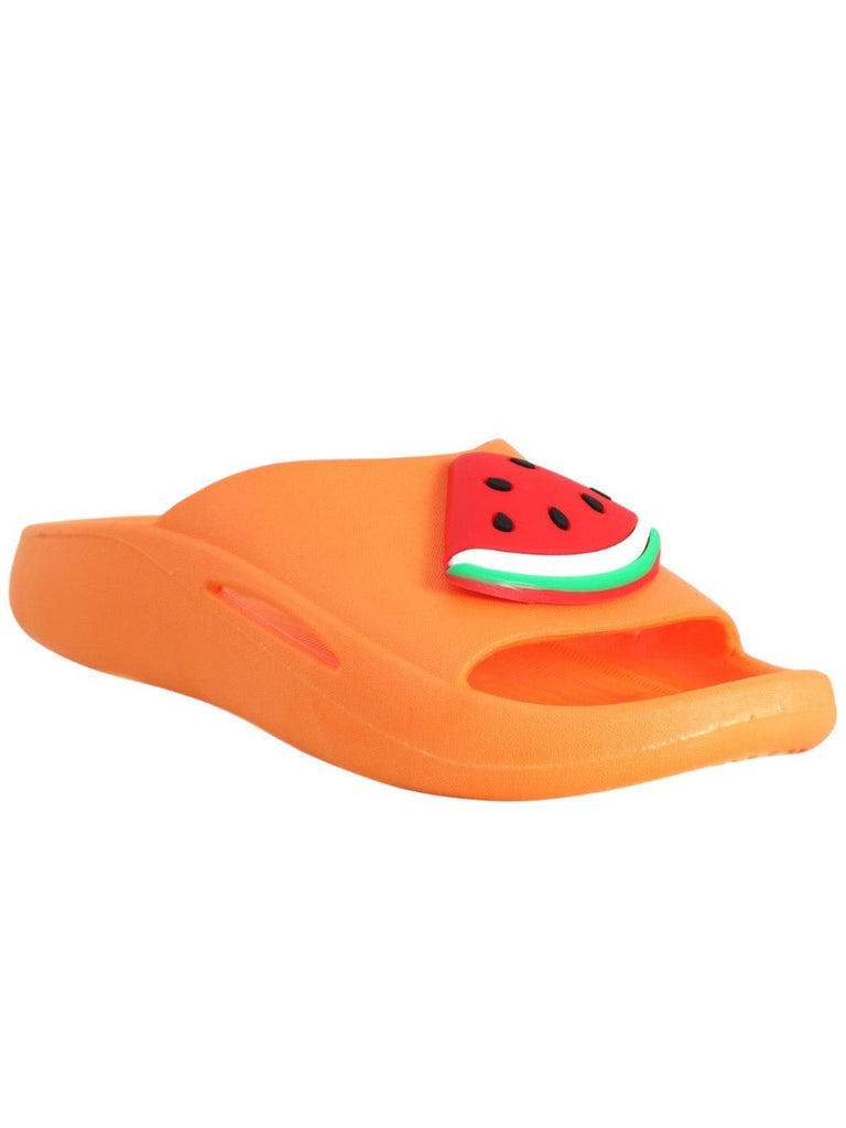 Juicy Orange Watermelon Applique Slides For Girls-Angle View