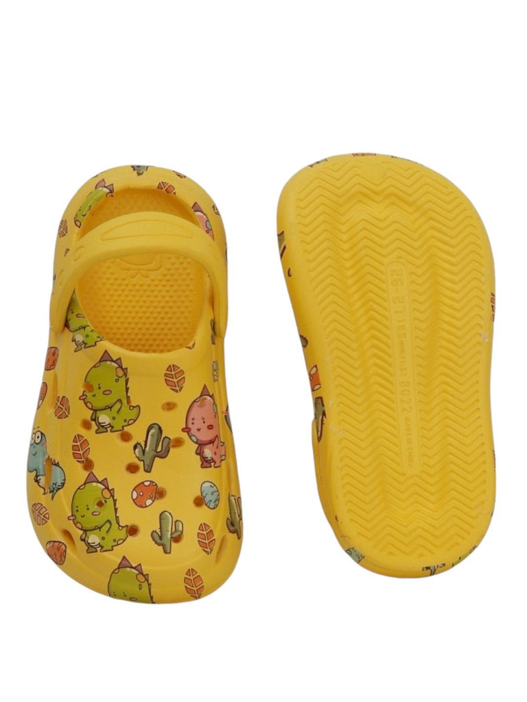 Yellow_Bee_Jurassic_Joy_Dino_Print_Clogs_for_Boys-_Front_Back_View