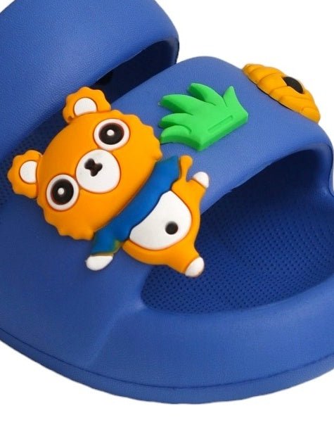 Adorable Teddy Charm Detail on Blue Sandals for Kids