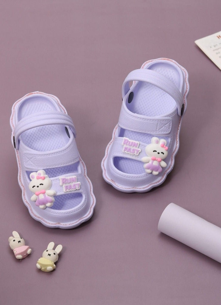 Yellow Bee Creative Presentation of Lavender Sporty Sandals with Bunny Charm