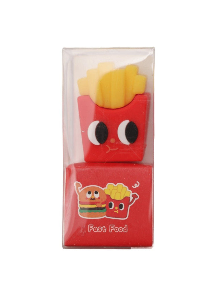 Yellow_Bee_Stationery_Set_for_Kids_with_1_Set_of_Fast_Food_Eraser_3_Car_Motif_Pencils_and_1_Fries_Sharpner..