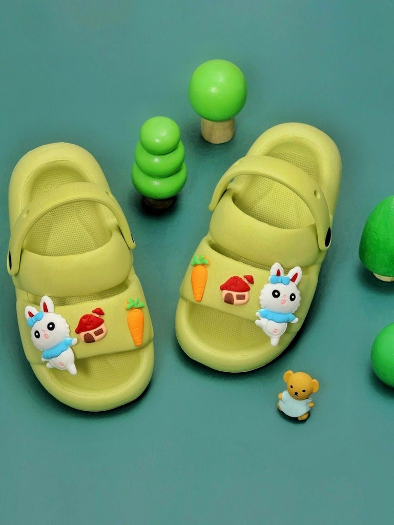 Yellow Bee Creative Setup of Green Sandals For Kids.