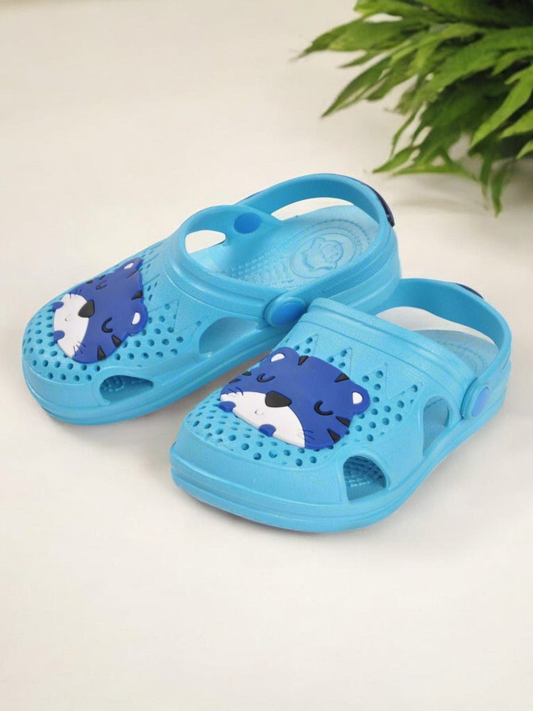 Light Blue Tiger Face Sandals For Boys creative view