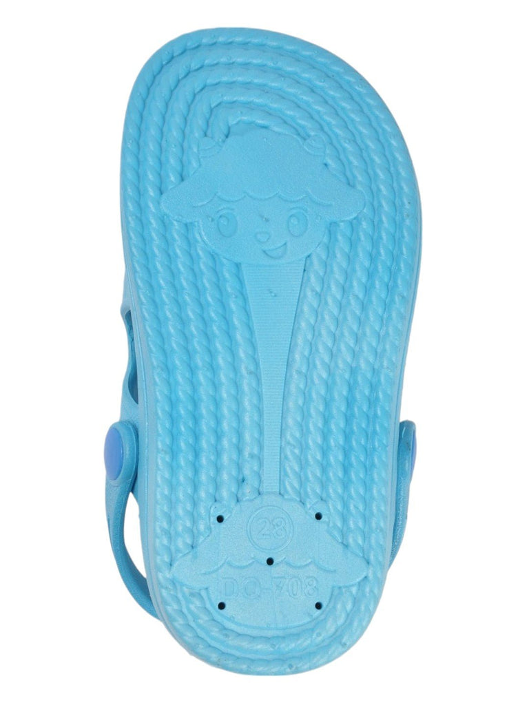 Light Blue Tiger Face Sandals For Boys Bottom View.