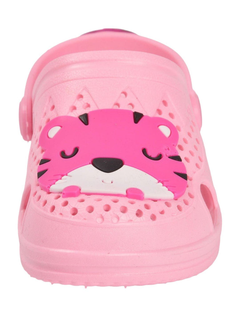 Light pink pink Tiger Face Sandals For Boys Close Up  View.