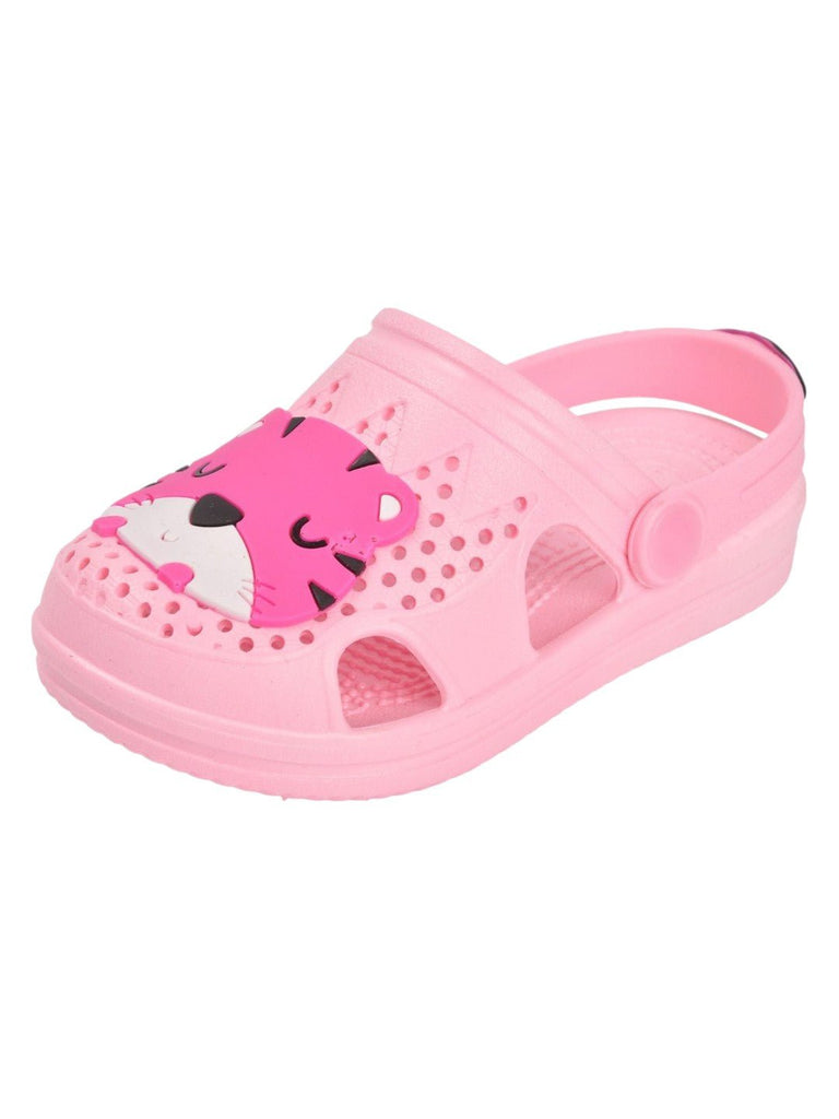 pink Tiger Face Sandals For Boys Angle View.