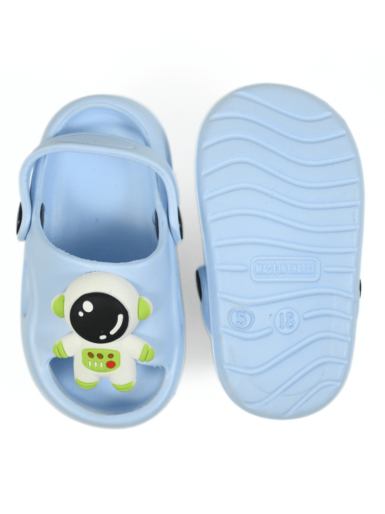 Little Astronaut Playtime Charm Sandals for Boys – Sky Blue Front & Back  View