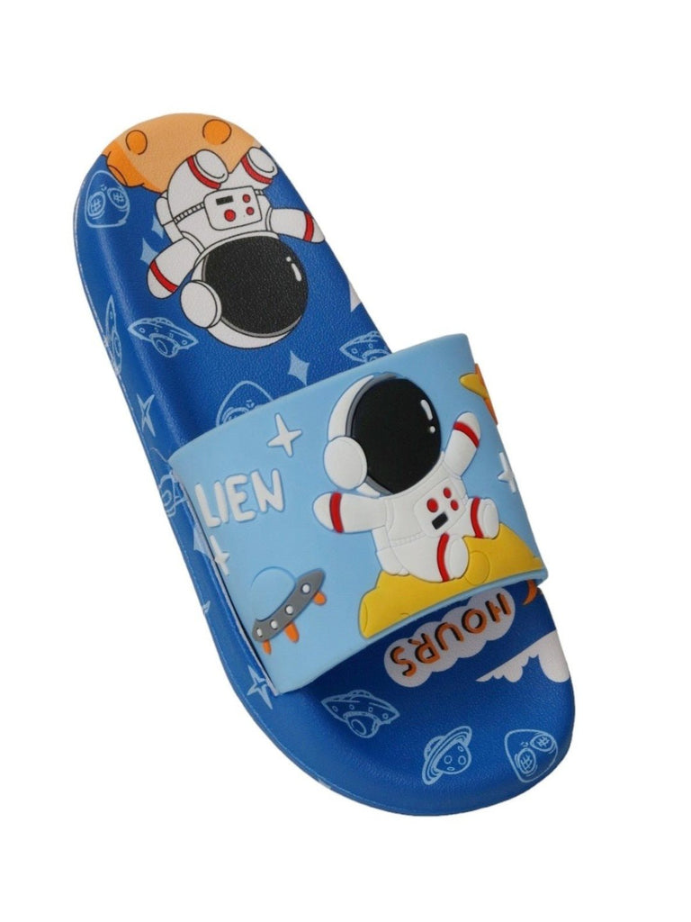 Angle view of Little Astronaut Space Adventure Blue Slides for boys by Yellow Bee