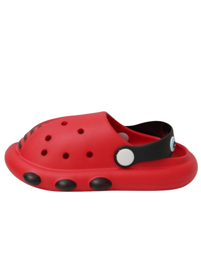 yellow bee Red Ladybug Clogs for Kids- Side View