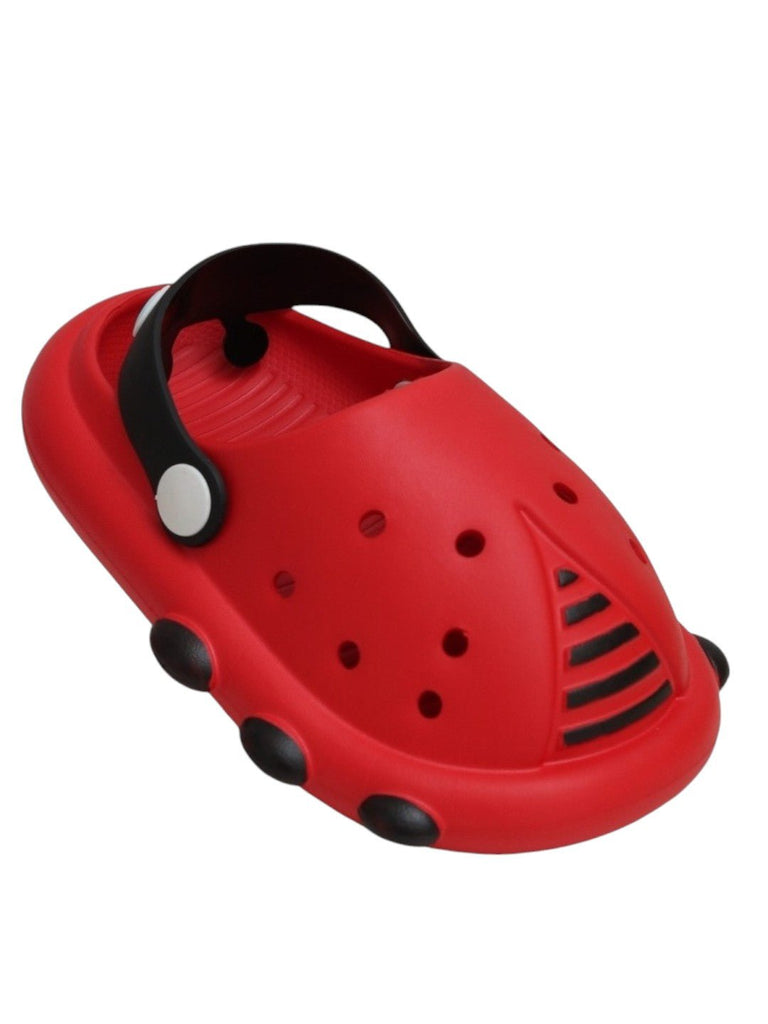 yellow bee Red Ladybug Clogs for Kids- Angle View