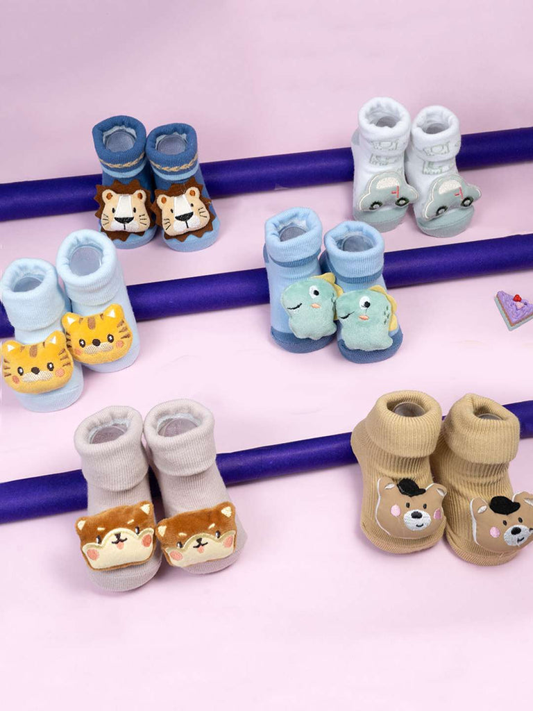 Little Legends Baby Socks Combo – 6 Adorable Characters in Soft Knit Booties for Everyday Comfort-Creative View