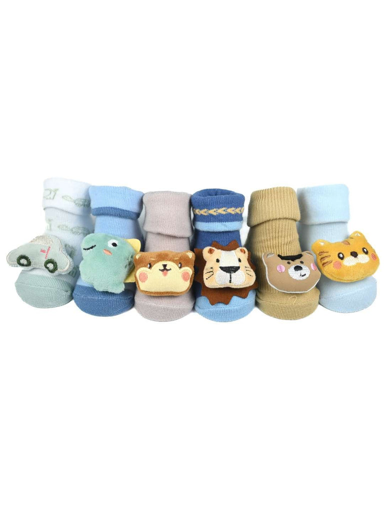Little Legends Baby Socks Combo – 6 Adorable Characters in Soft Knit Booties for Everyday Comfort-Full View