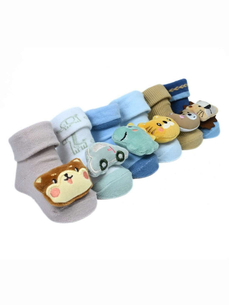 Little Legends Baby Socks Combo – 6 Adorable Characters in Soft Knit Booties for Everyday Comfort-Angle View