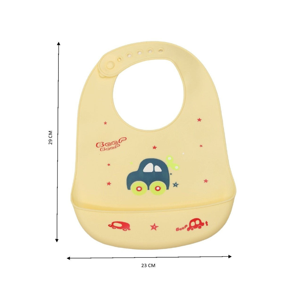 Size Dimensions of Little Racers Silicone Baby Bib for Boys