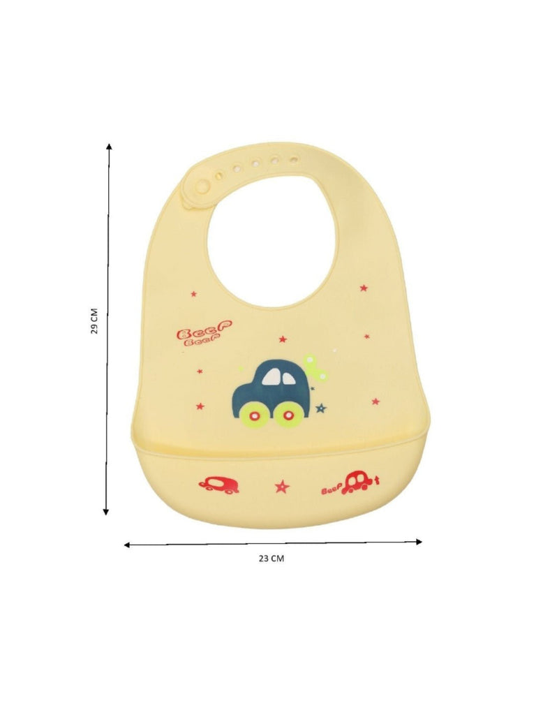 Size Dimensions of Little Racers Silicone Baby Bib for Boys