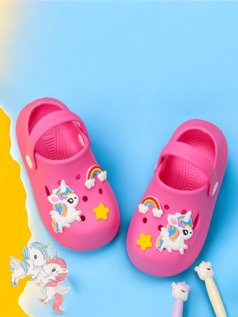 magical-pink-unicorn-and-rainbow-clogs-for-kids