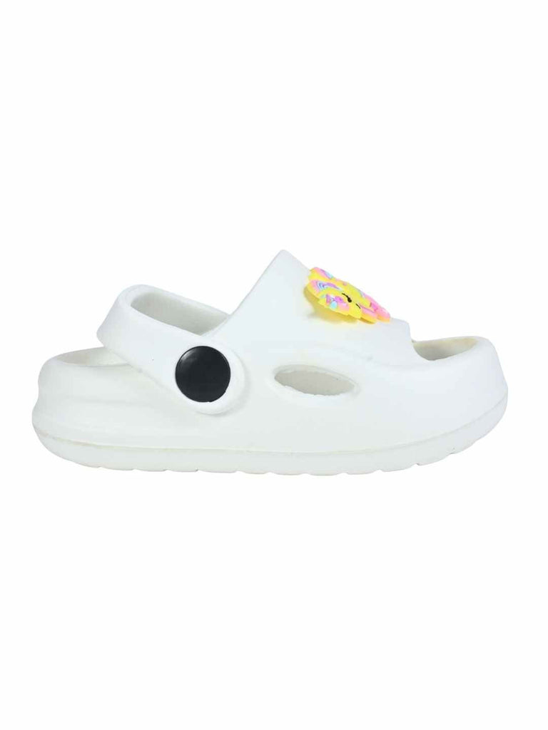 Magical & Playful Flying Unicorn Charms Sandals for Girls – White Side_View