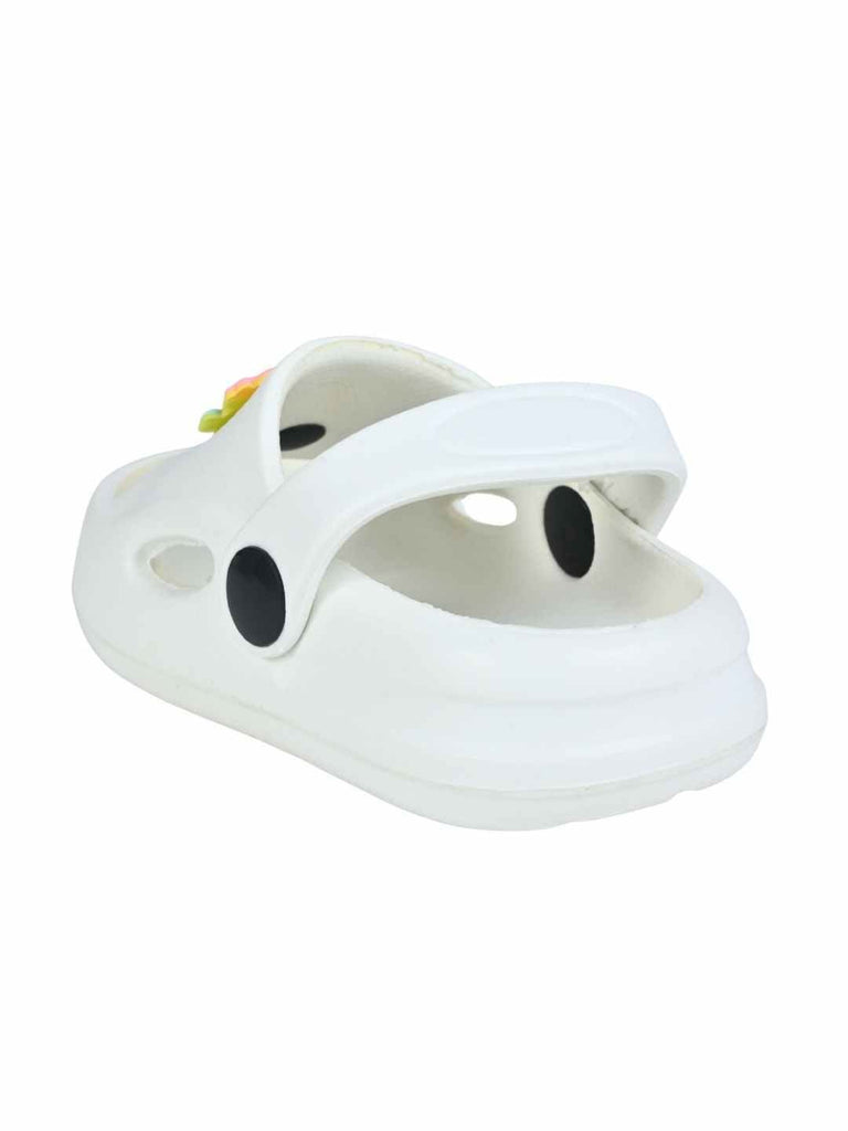 Magical & Playful Flying Unicorn Charms Sandals for Girls – White  Back_View