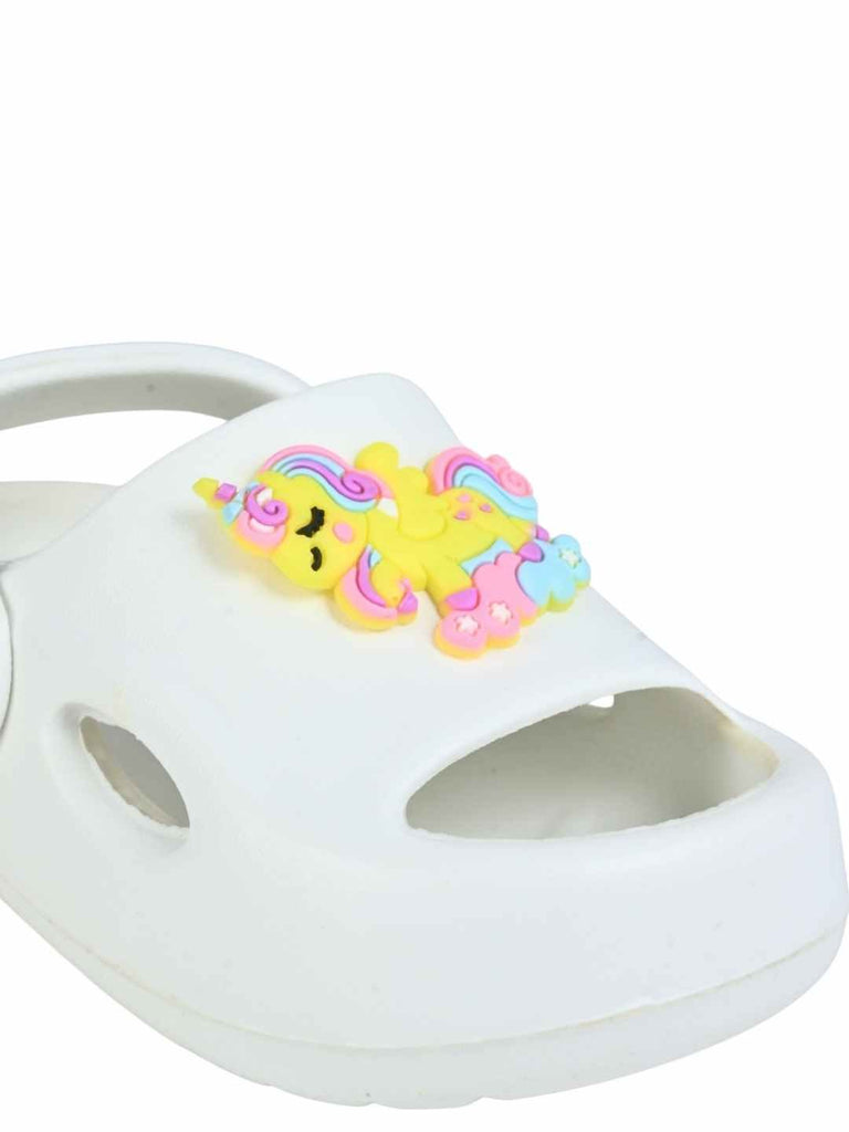 Magical & Playful Flying Unicorn Charms Sandals for Girls – White  Zoom_view