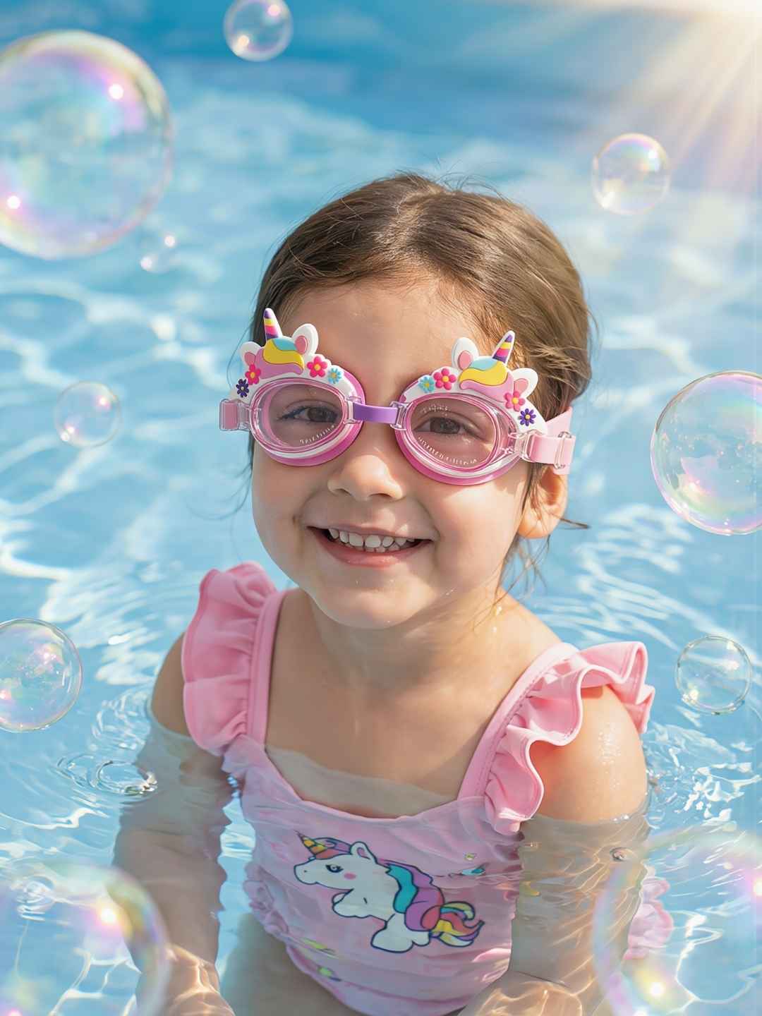 pink swimming goggles Girls' Unicorn Swimming Goggles with 3D Ears – Pink – Yellow Bee India