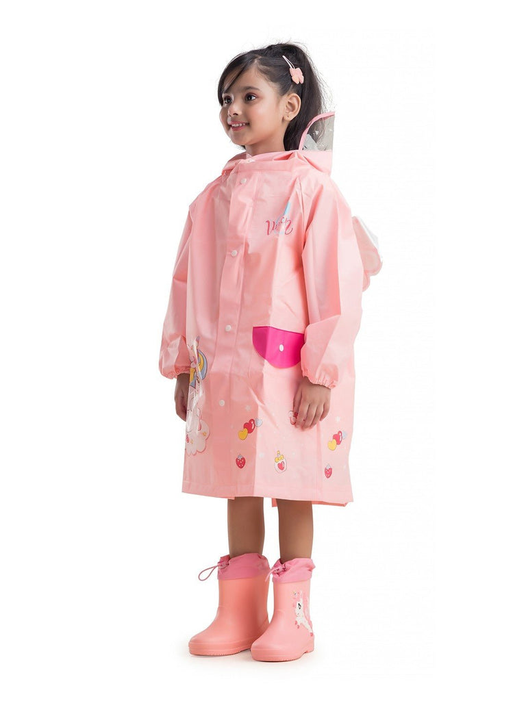 magical-unicorn-themed-waterproof-raincoat-for-girls-Angle View