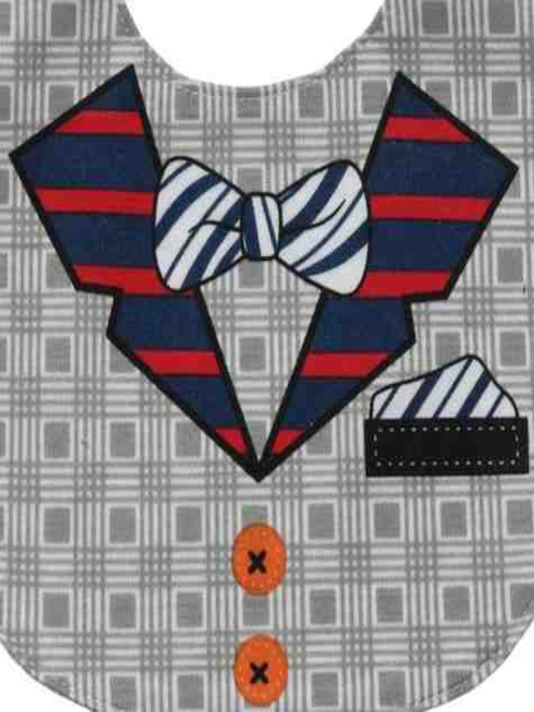 yellow bee maritime charm striped bow tie Cotton baby bibs for boys close up view.