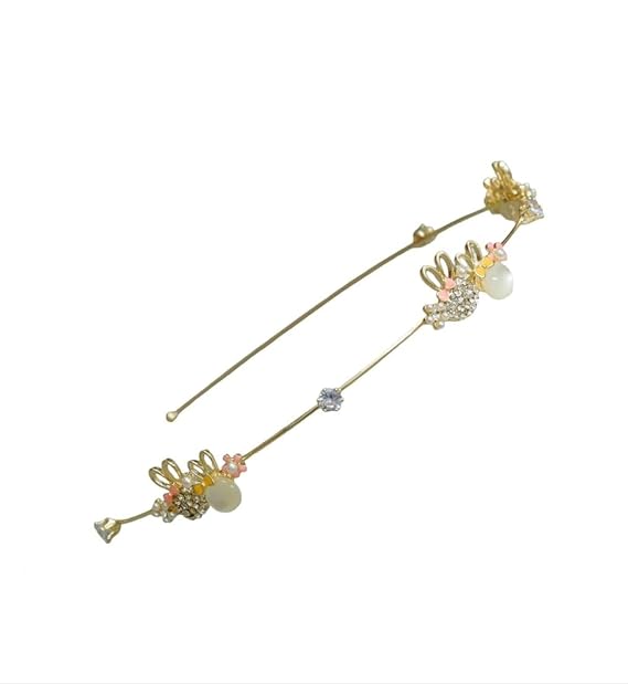 Charming Yellow Bee hairband and clips with faux pearls, ideal for elevating a child's festive look.