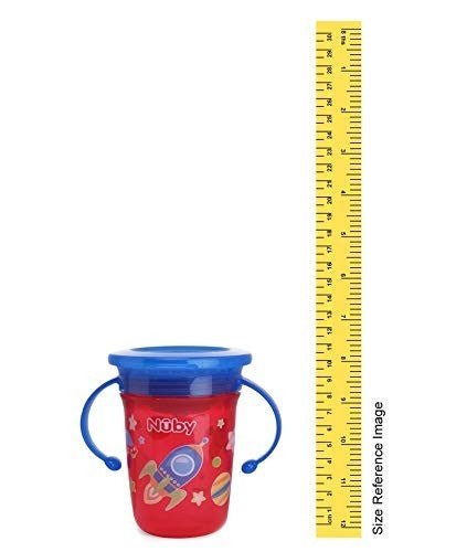 Nuby 360° Wonder Cup Printed with Handle, 240ml (Red) - Measurement View