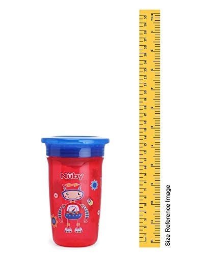 Nuby 360° Wonder Cup Printed Without Handle, 300ml (Red) - Measurement View