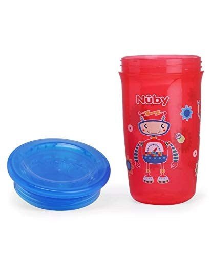 Nuby 360° Wonder Cup Printed Without Handle, 300ml (Red) - Full View